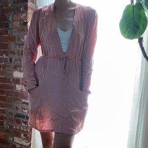 NWT Reformation Pink Silk Mini Long-sleeve Dress